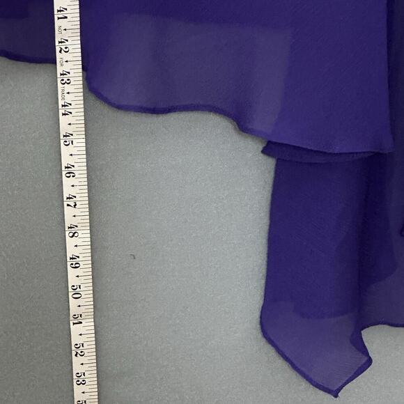 Davids Bridal Womens Dress 12 Regency Purple‎ Crinkle Chiffon One Shoulder Party - Picture 10 of 16